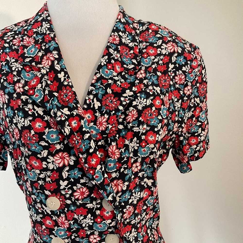 VINTAGE Mondi Dress | Black, Red, Blue Floral | S… - image 8