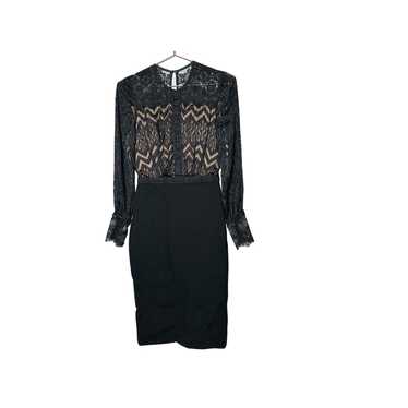 CATHERINE DEANE Black Button Front Noelle Lace St… - image 1