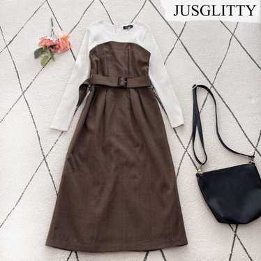 【Beautiful Condition】Jusglitty Knit Docking Dress… - image 1