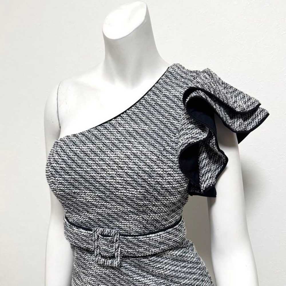 An Stretch Tweed Dress - Ruffle One-Shoulder Dress - image 2