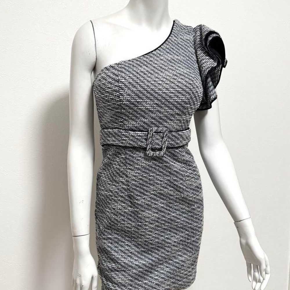 An Stretch Tweed Dress - Ruffle One-Shoulder Dress - image 3