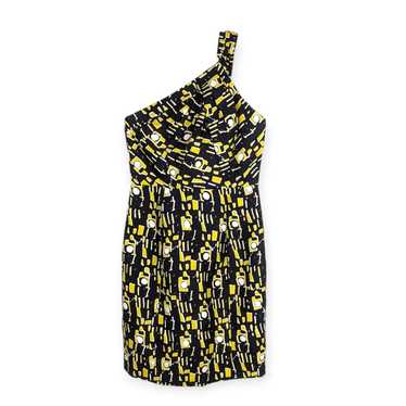 Milly Black and Yellow One Shoulder Geometric Sil… - image 1