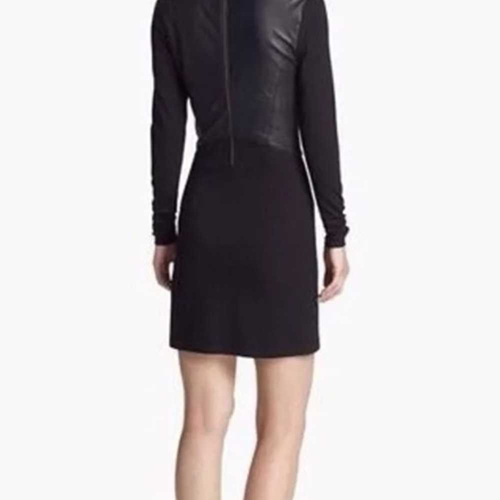 Helmut Lang black Ponte lamb leather long sleeve … - image 4