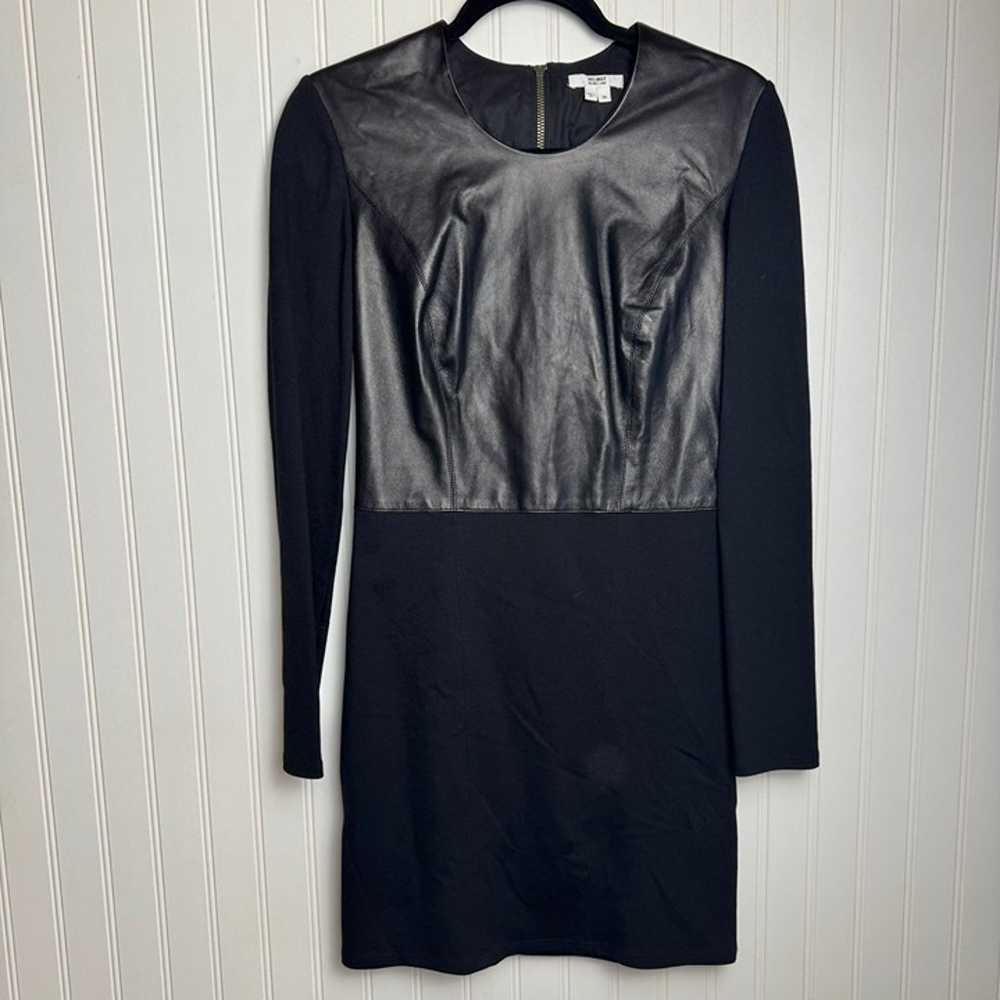 Helmut Lang black Ponte lamb leather long sleeve … - image 5