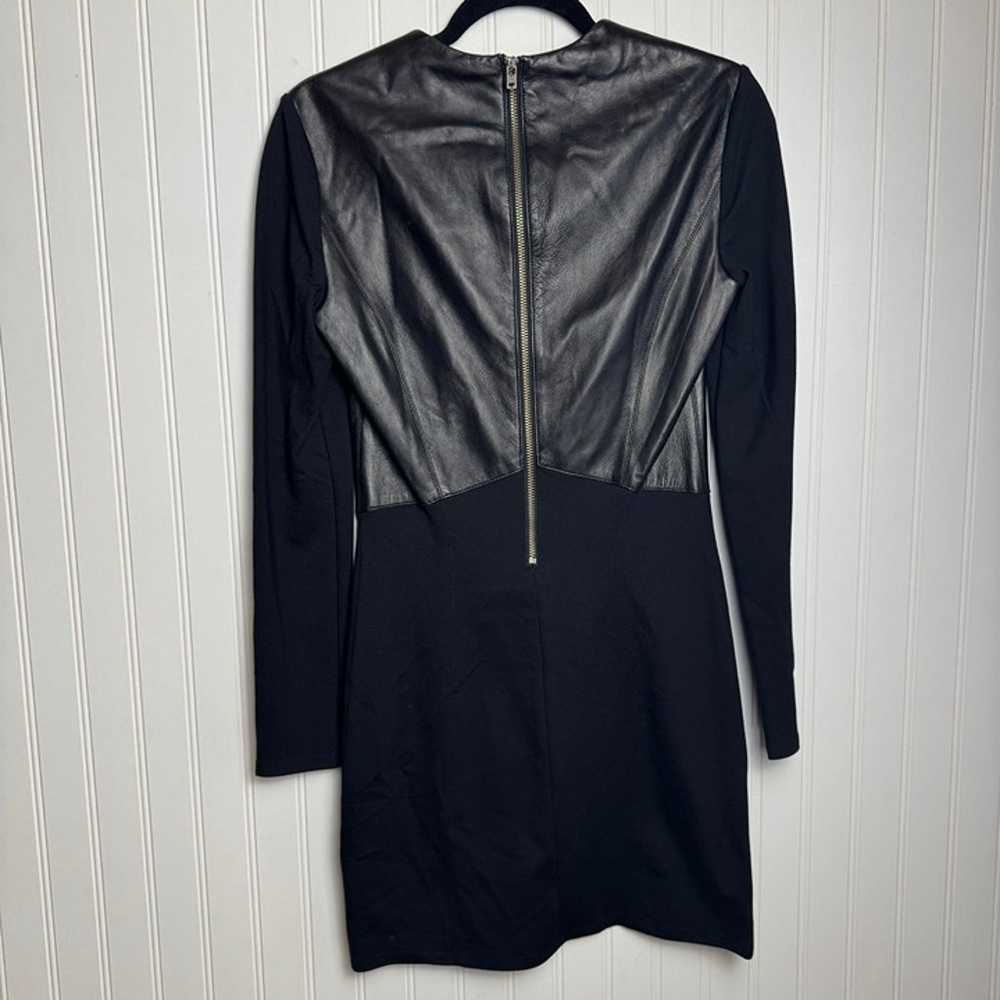 Helmut Lang black Ponte lamb leather long sleeve … - image 8