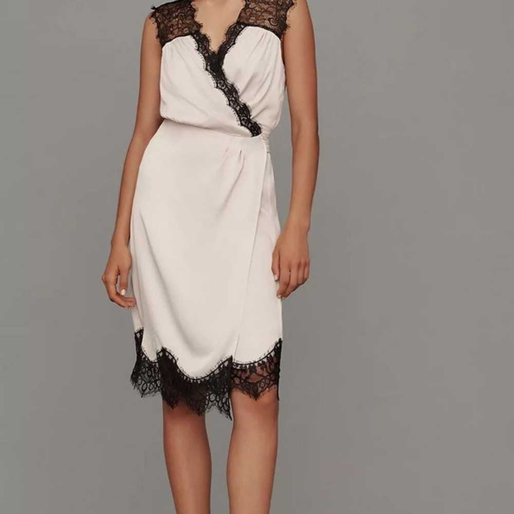 BY ANTHROPOLOGIE Sleeveless V-Neck Lace Wrap Midi… - image 1