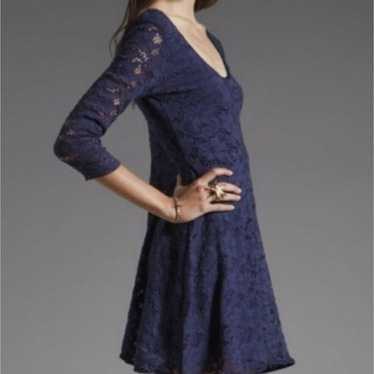 Free People Stretchy Navy Blue Skater Dress