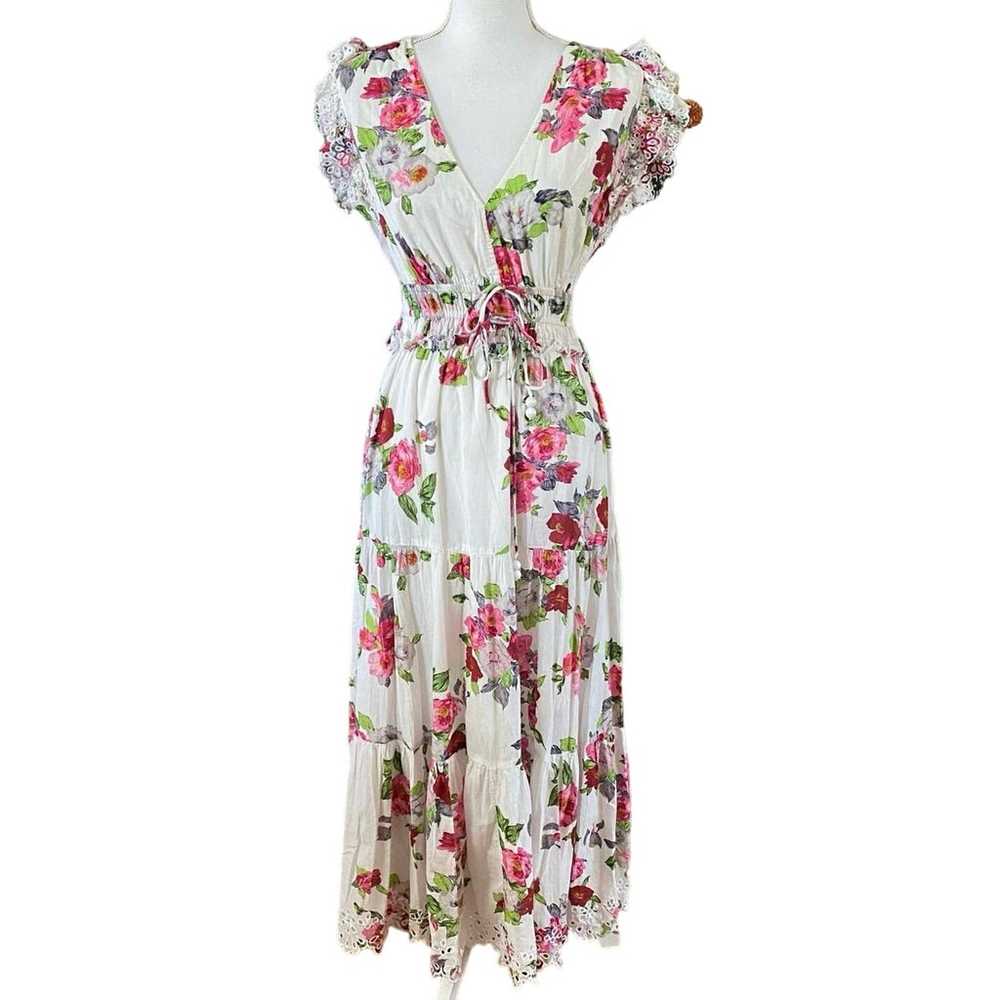 Karina Grimaldi Size L Karla Floral Maxi Dress Ti… - image 1