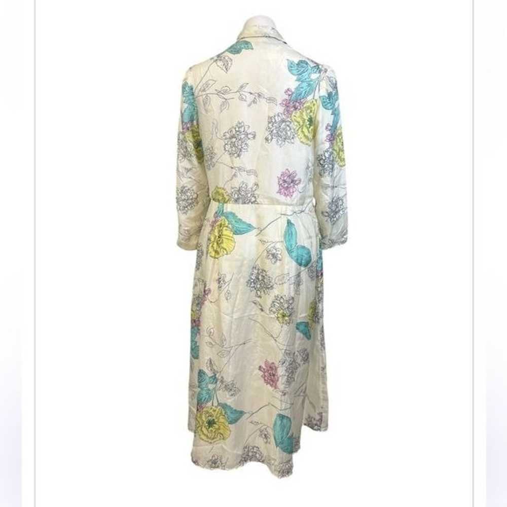 Hazel Brown silk maxi dress size L floral long sl… - image 3