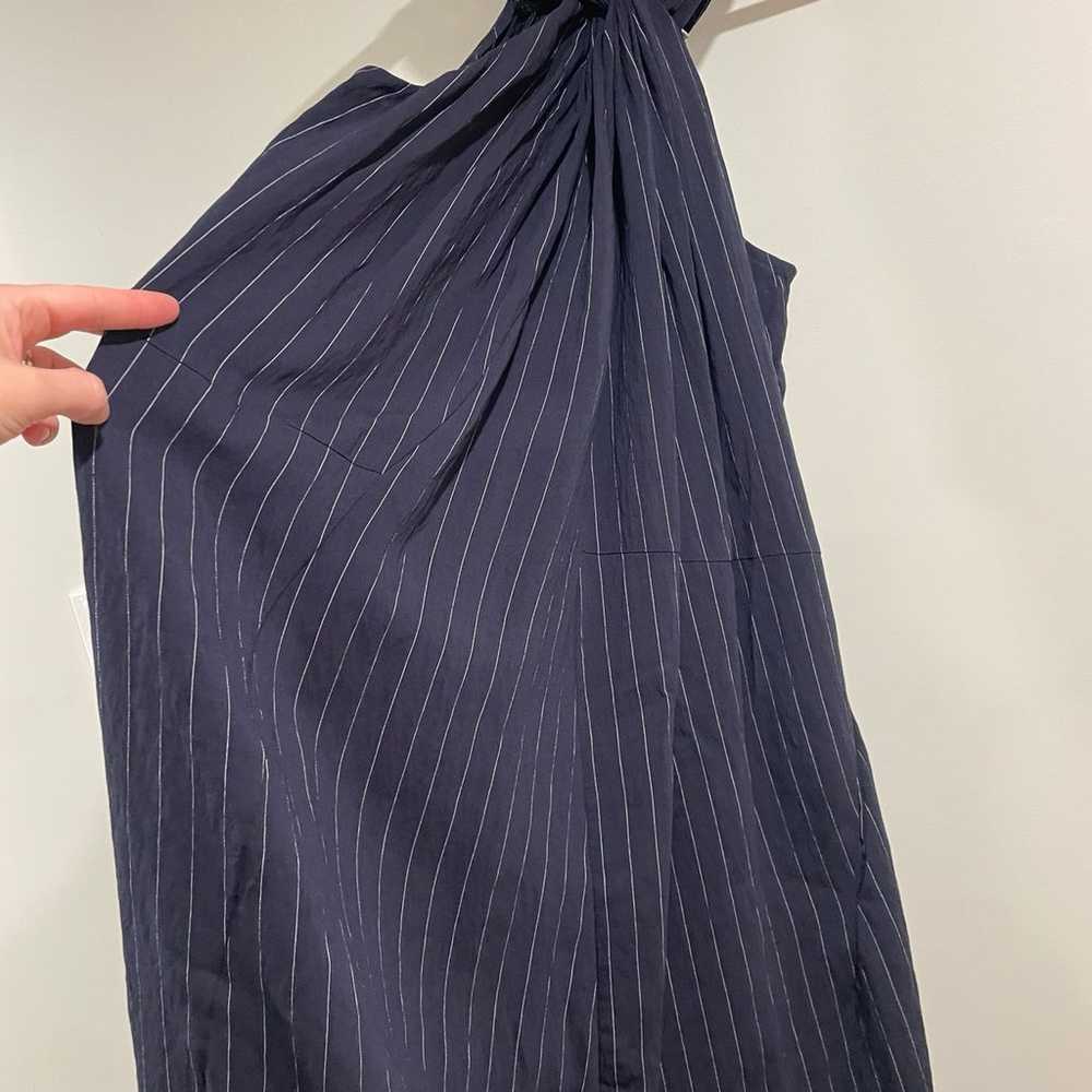 Vince Navy Pin Stripe Twist Front Midi Maxi Halte… - image 5