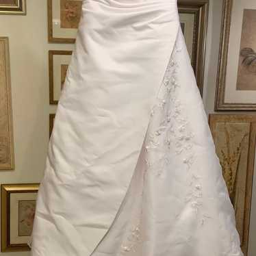 white silver accent strapless wedding dress - image 1