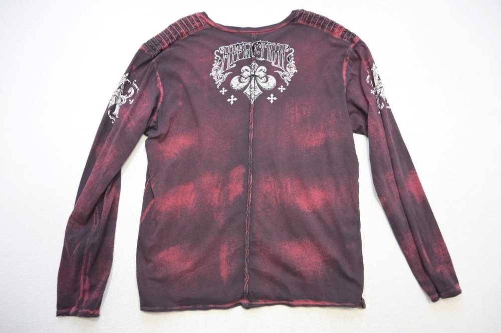 Affliction Tee Shirt Dark Red Graphic Long Sleeve… - image 10