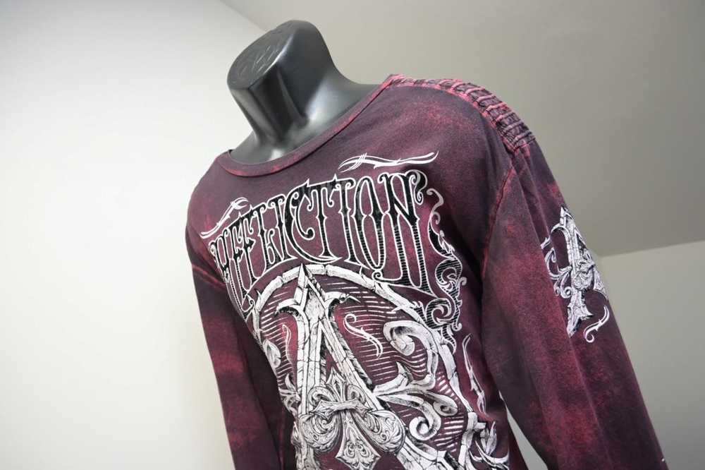 Affliction Tee Shirt Dark Red Graphic Long Sleeve… - image 2