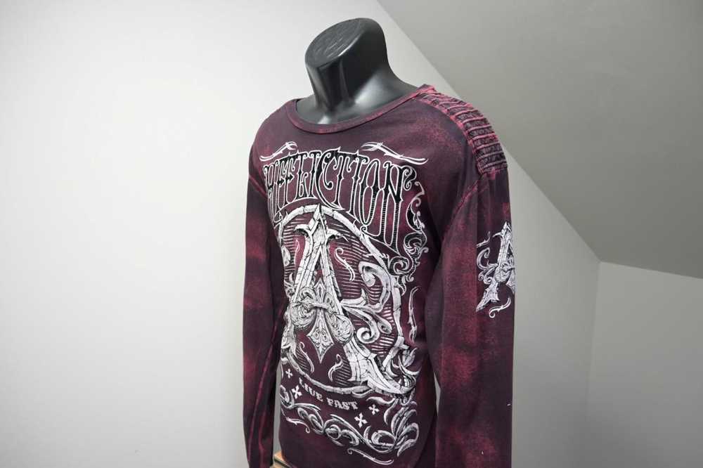 Affliction Tee Shirt Dark Red Graphic Long Sleeve… - image 3