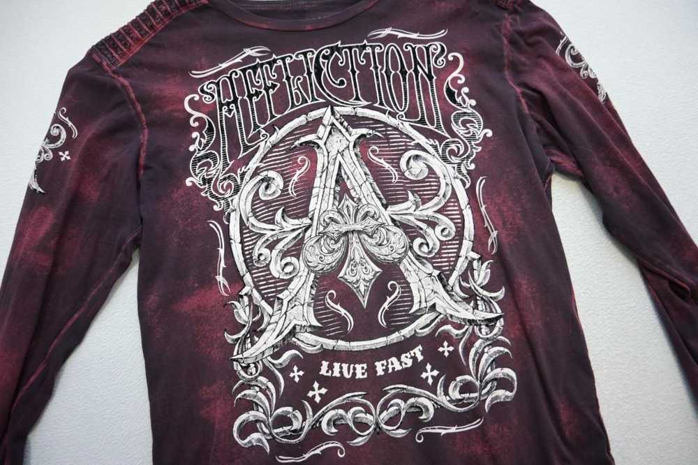 Affliction Tee Shirt Dark Red Graphic Long Sleeve… - image 6