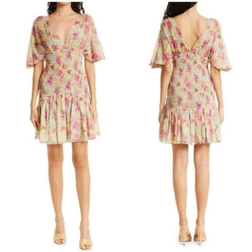 byTiMo Floral Smocked Chiffon Dress Size Medium - image 1