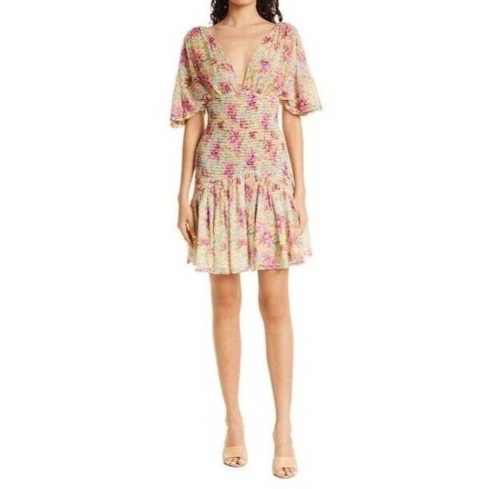 byTiMo Floral Smocked Chiffon Dress Size Medium - image 2