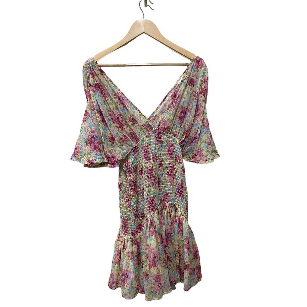 byTiMo Floral Smocked Chiffon Dress Size Medium - image 6