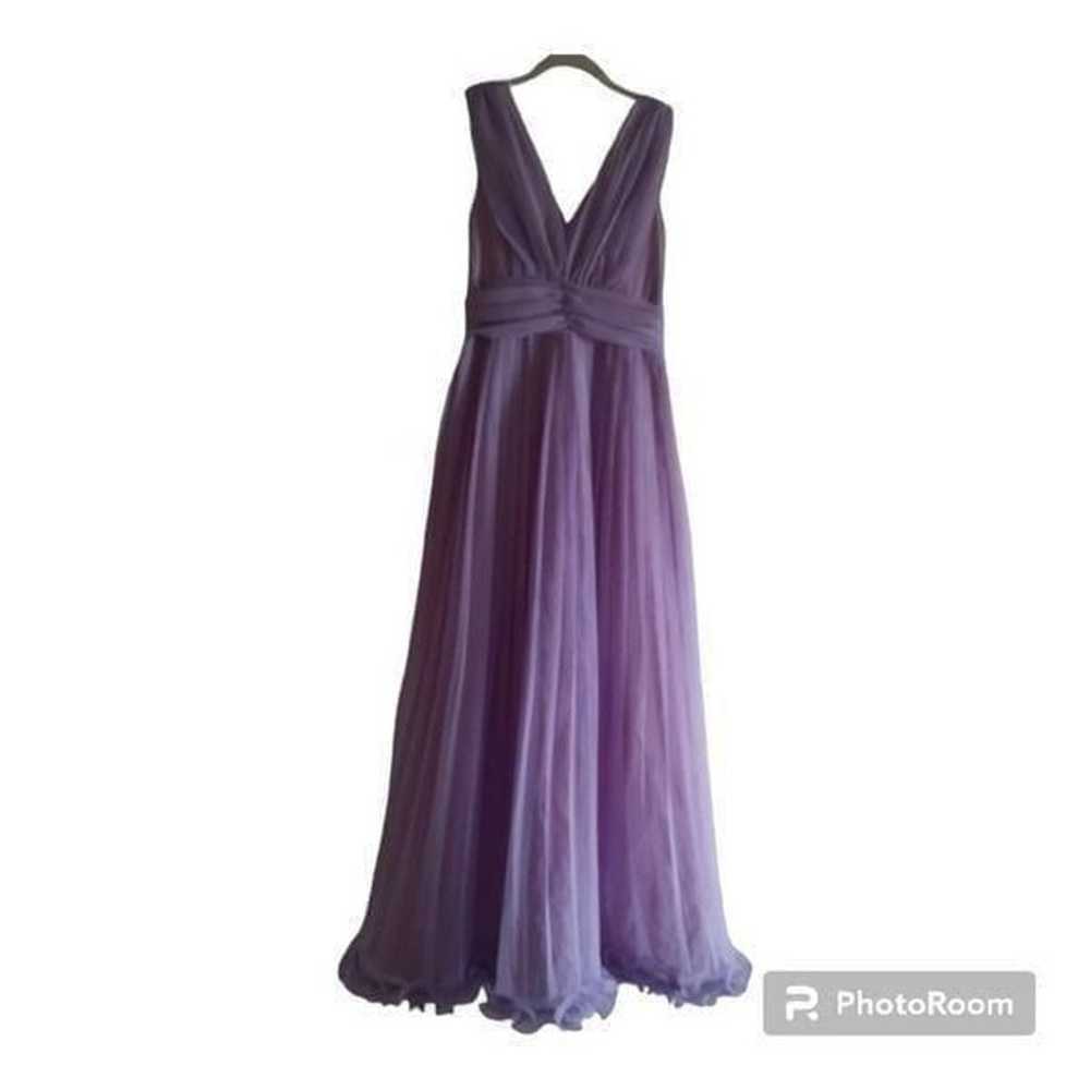 Vintage Union Made Pleated Chiffon Maxi Prom Dress - image 1