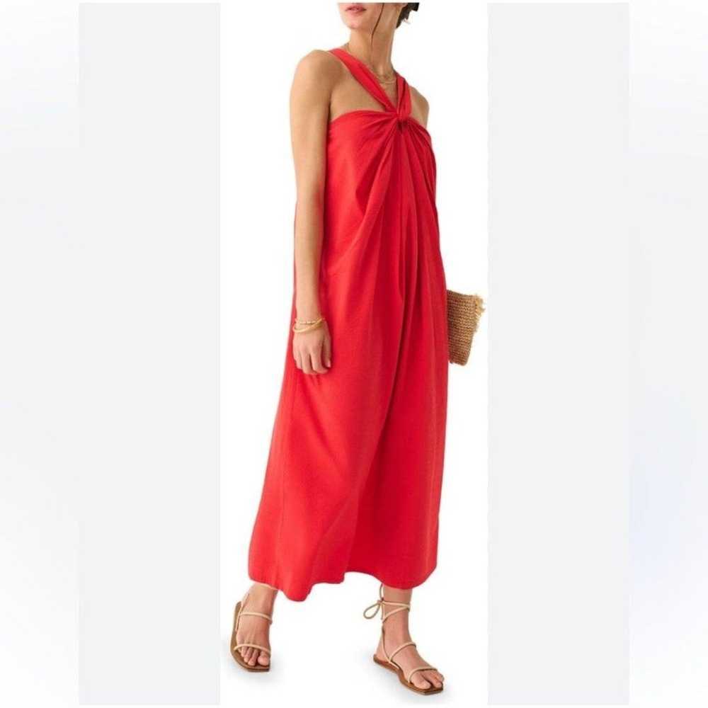 Faherty Bay Twist Seersucker Halter Dress Size Me… - image 1