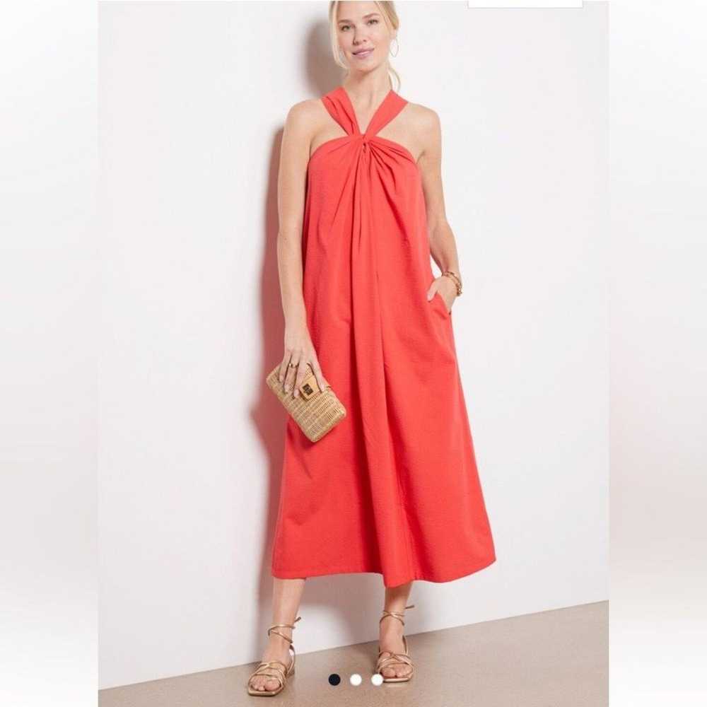 Faherty Bay Twist Seersucker Halter Dress Size Me… - image 6