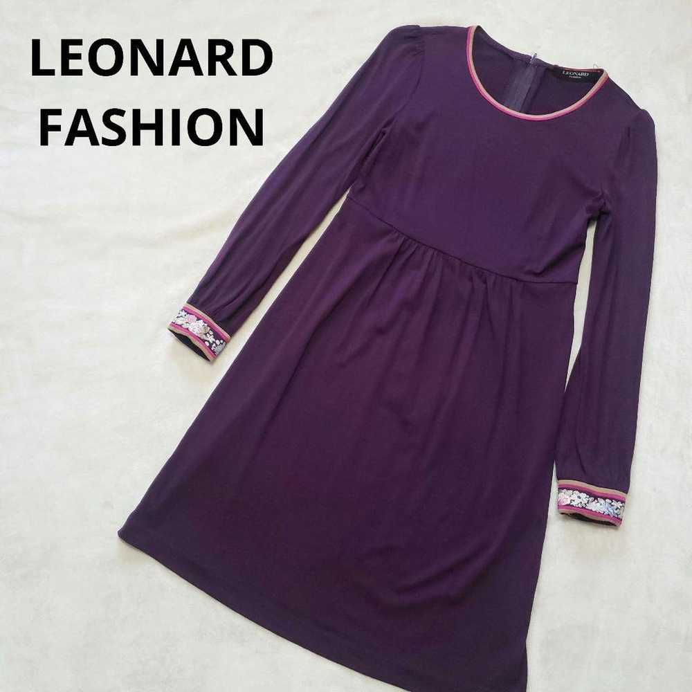 Leonard Long Sleeve Dress Purple Embroidery Missi… - image 1