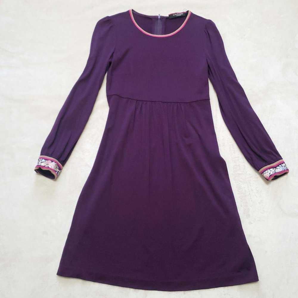 Leonard Long Sleeve Dress Purple Embroidery Missi… - image 2