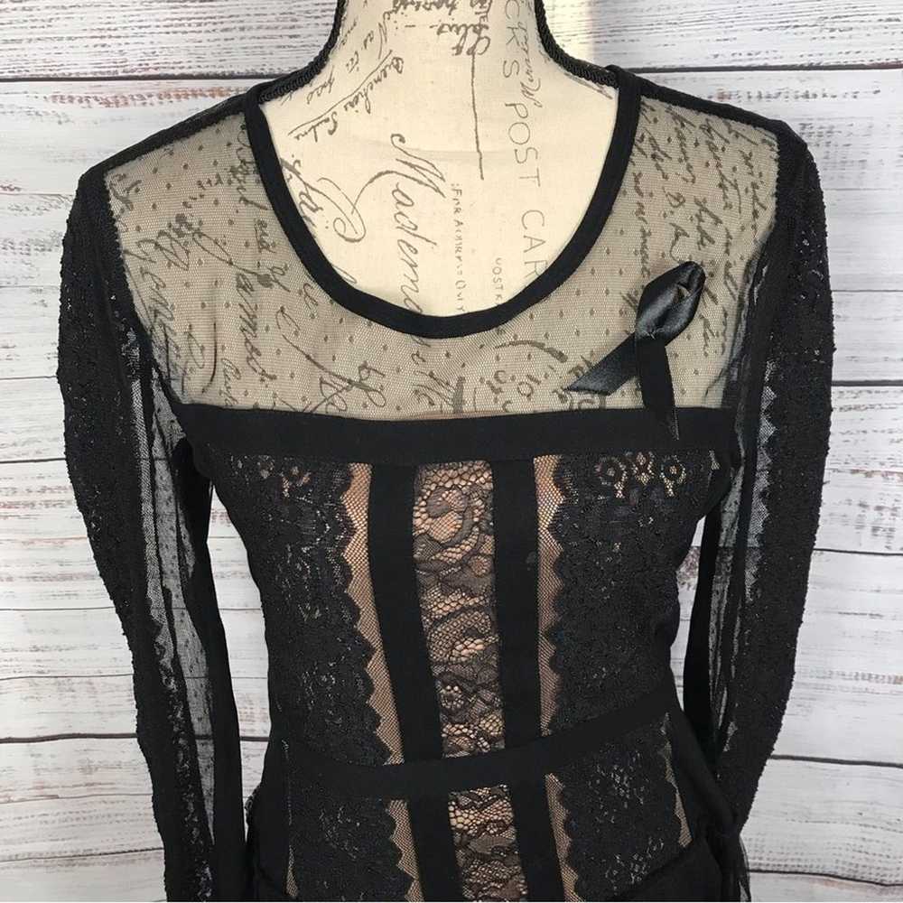 BCBGMaxAzaria Stef lace long sleeve size medium p… - image 9