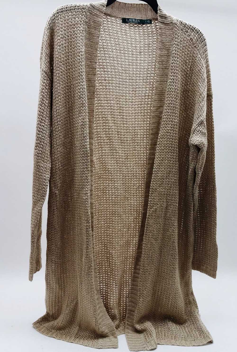 Women's LAUREN RALPH LAUREN Brown Cardigan Sweate… - image 1