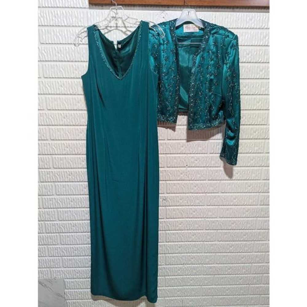 Montage Collection Women's 14P Teal Green Gown & … - image 2