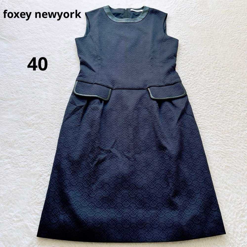 Foxy New York Jacquard Dress Formal Elegant Navy … - image 1