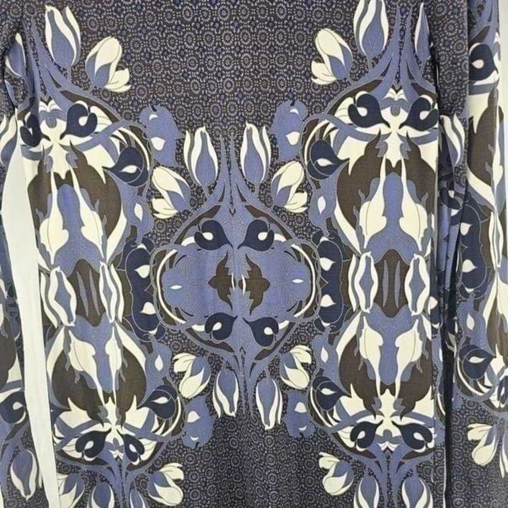 Tory Burch Flavia Blue Multicolored Long Sleeve S… - image 11