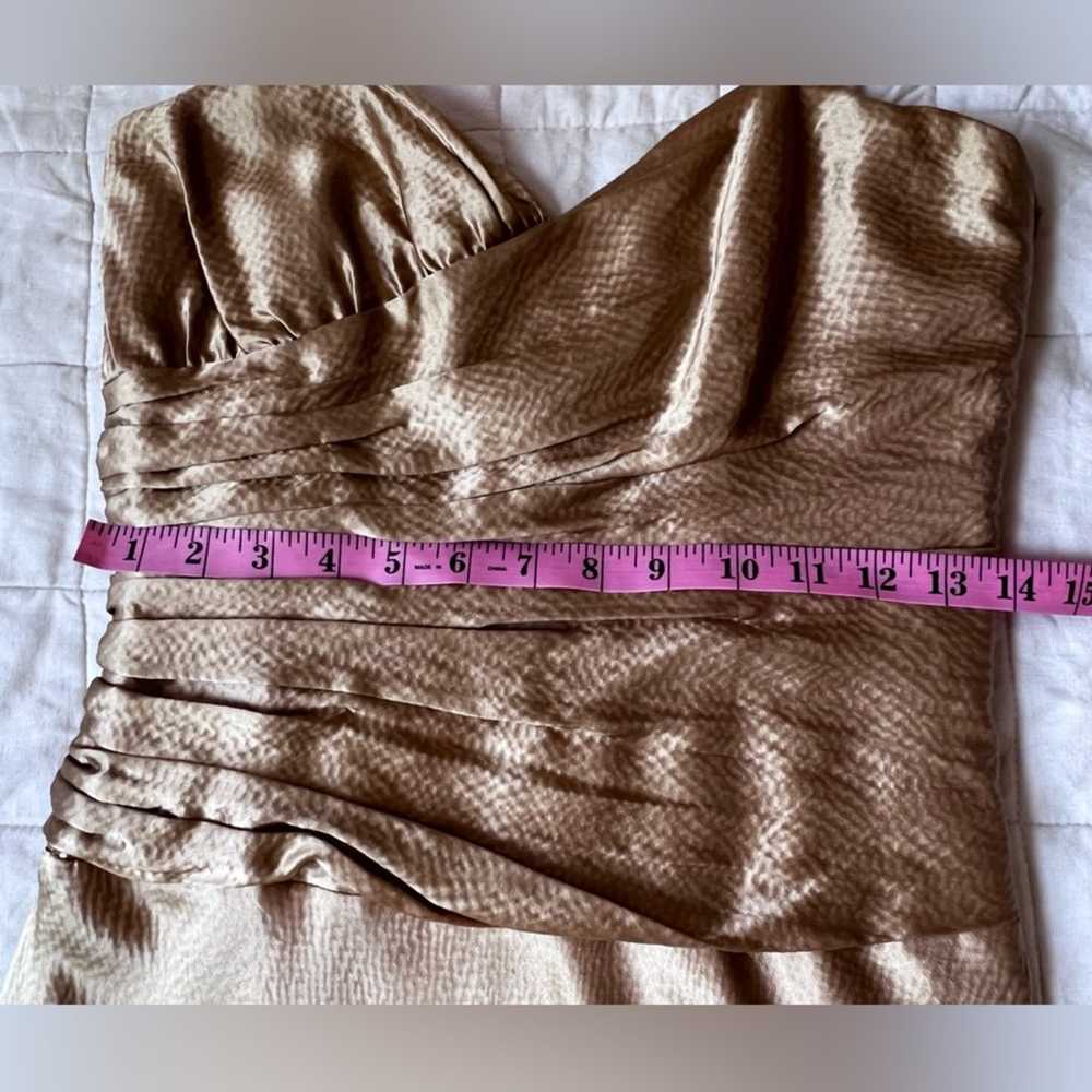 Laundry by Shelli Segal 100% Silk Gold Gathered D… - image 10