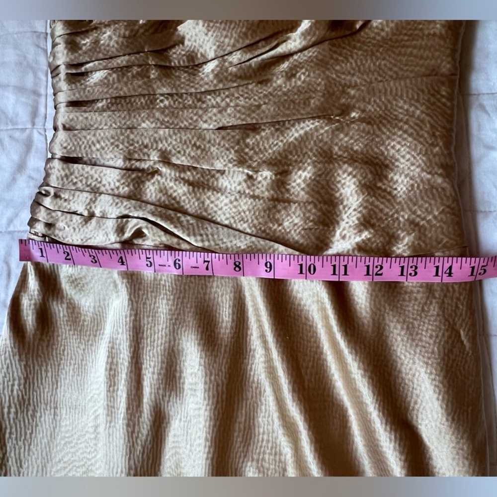 Laundry by Shelli Segal 100% Silk Gold Gathered D… - image 11