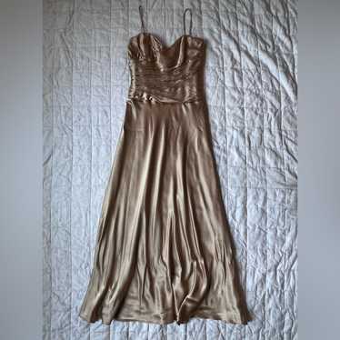 Laundry by Shelli Segal 100% Silk Gold Gathered D… - image 1