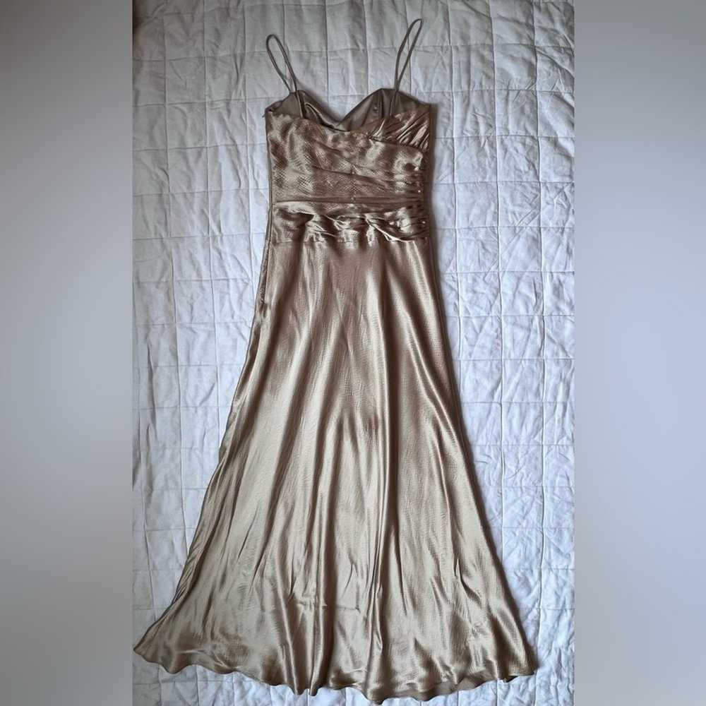 Laundry by Shelli Segal 100% Silk Gold Gathered D… - image 3