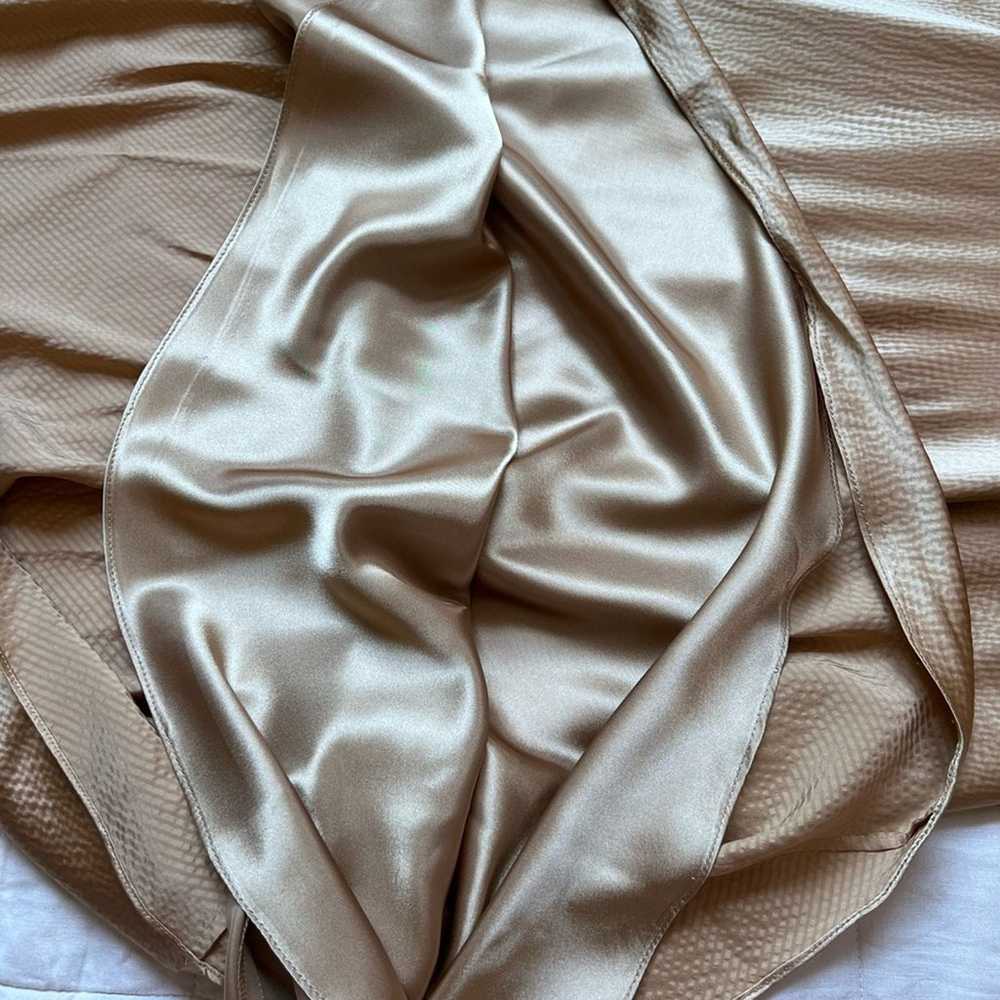 Laundry by Shelli Segal 100% Silk Gold Gathered D… - image 5