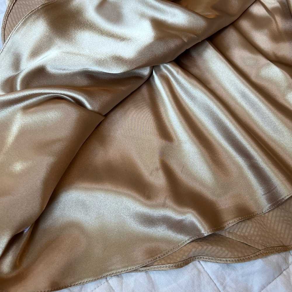 Laundry by Shelli Segal 100% Silk Gold Gathered D… - image 6