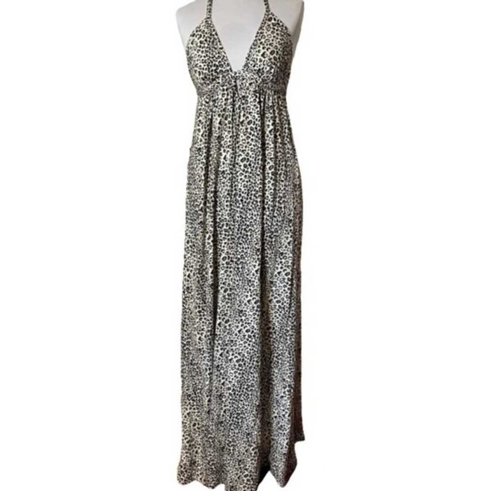 Rebecca Taylor Snow Leopard Halter Maxi Dress Siz… - image 6