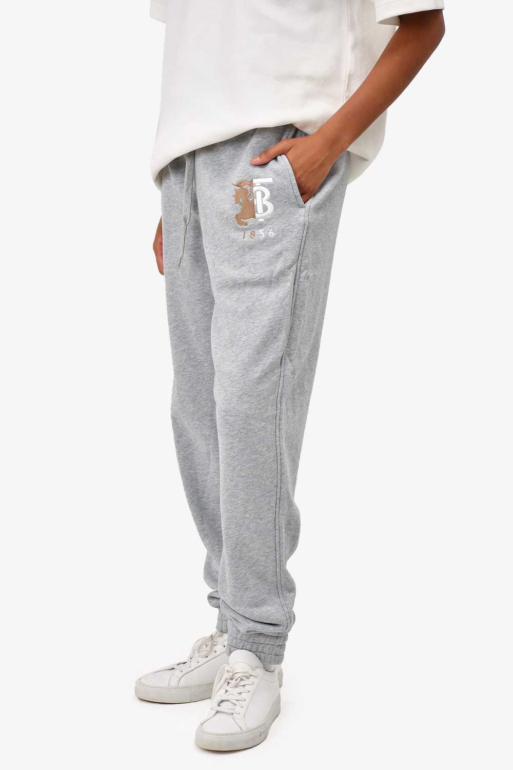 Burberry Grey Logo Embroidered Sweatpants Size XS… - image 3