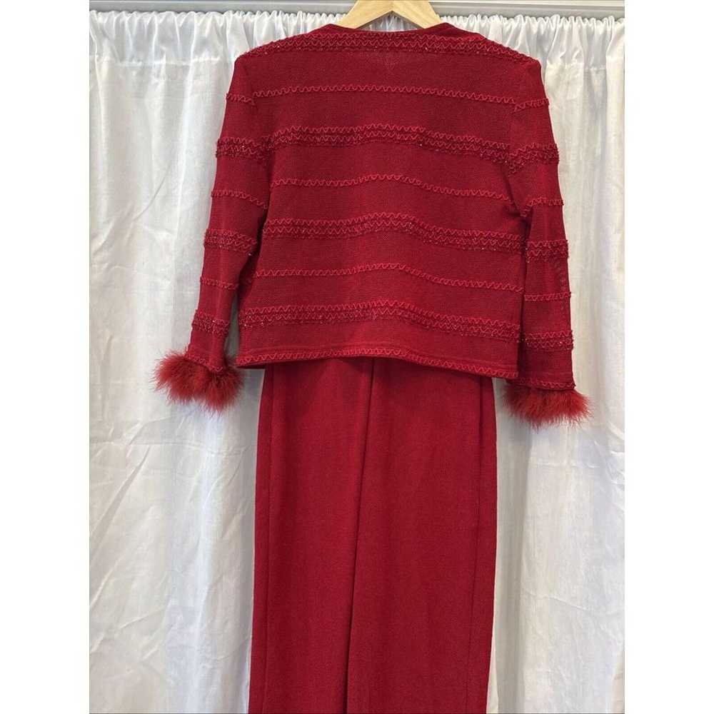 EUC Vintage Joseph Ribkoff Red Maxi Dress Crop Ja… - image 10