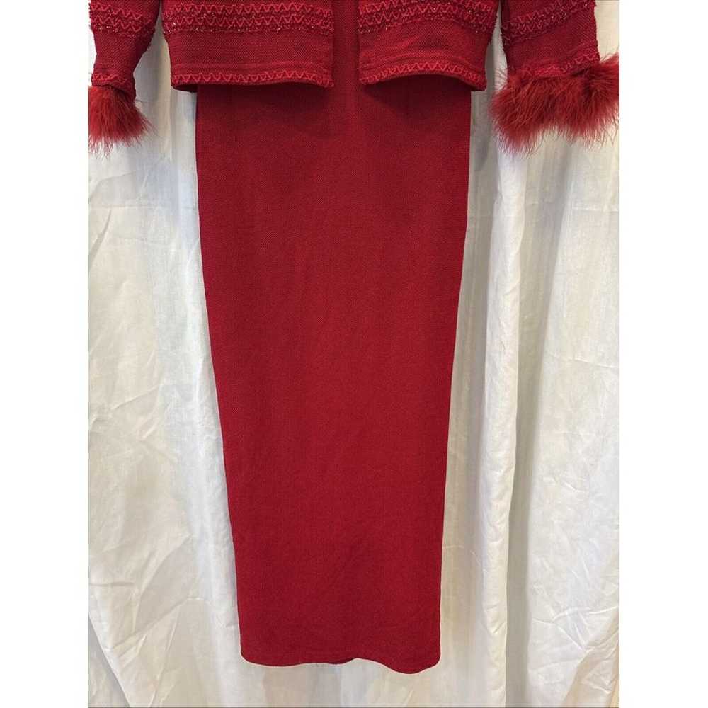 EUC Vintage Joseph Ribkoff Red Maxi Dress Crop Ja… - image 3