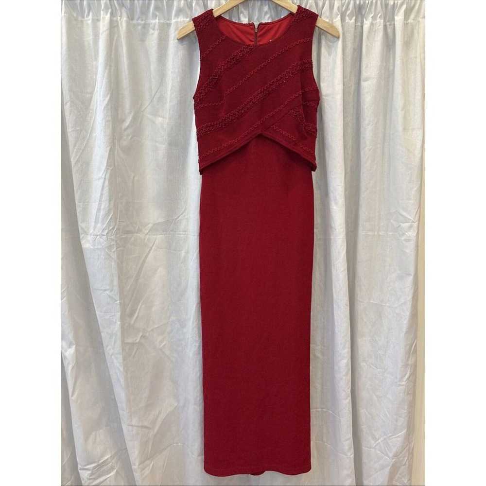 EUC Vintage Joseph Ribkoff Red Maxi Dress Crop Ja… - image 6