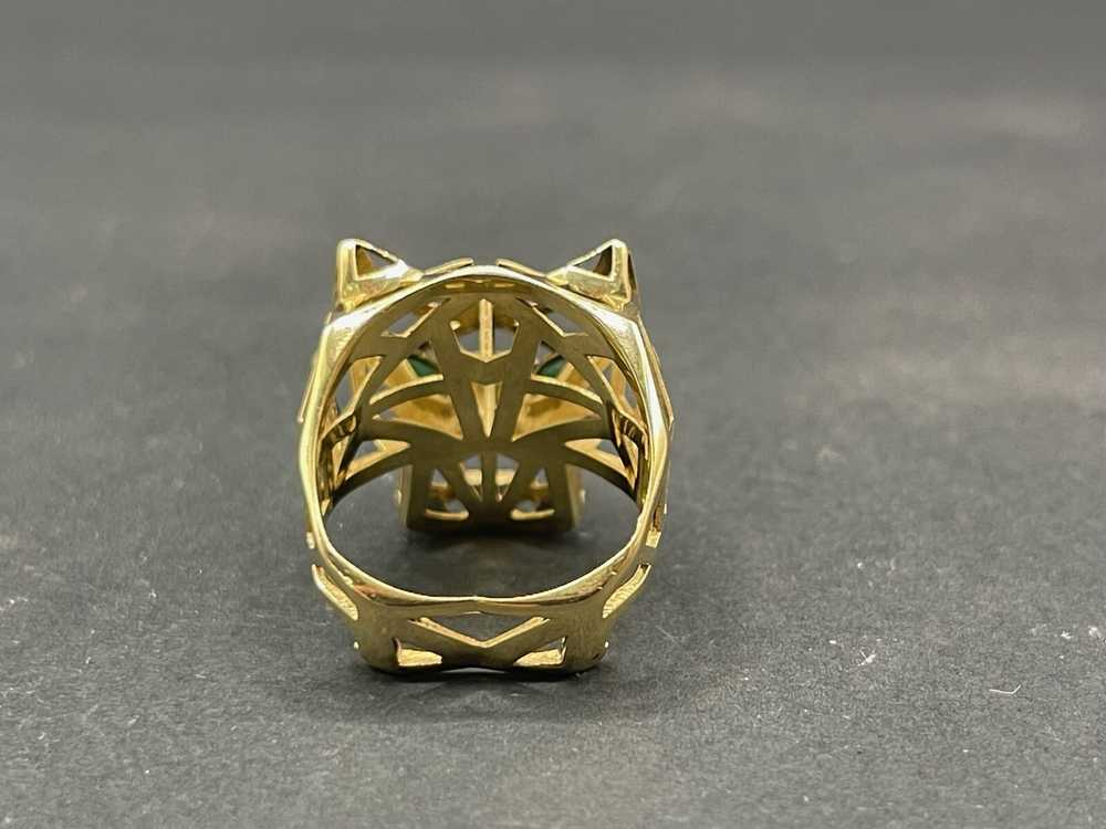 Ladies 18ct Yellow Gold Cut Out Panther Ring - image 5