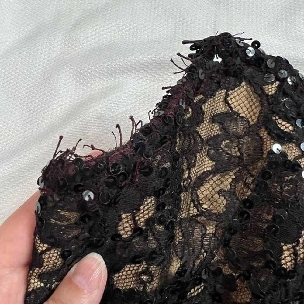 Vintage Bob Mackie Black Lace Corset Style Top Dr… - image 8