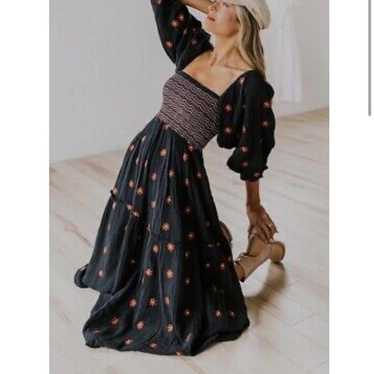 Free People Women's Black and Multi Dress