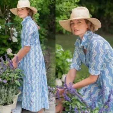 THE JULIA AMORY sold SHORT SLEEVE SHIRT DRESS - BLUE WISTERIA