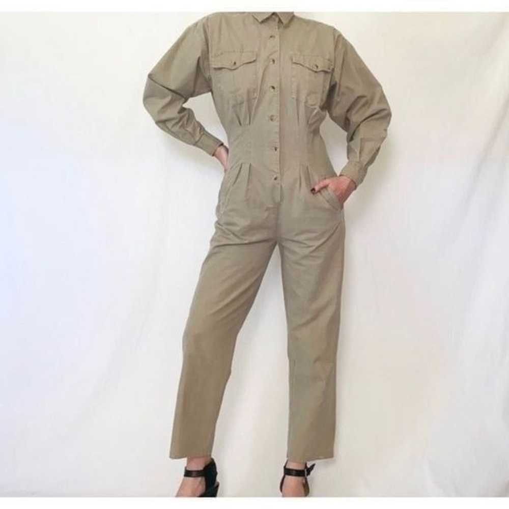 Vintage 1980s Banana Republic Khaki Jumpsuit size… - image 12