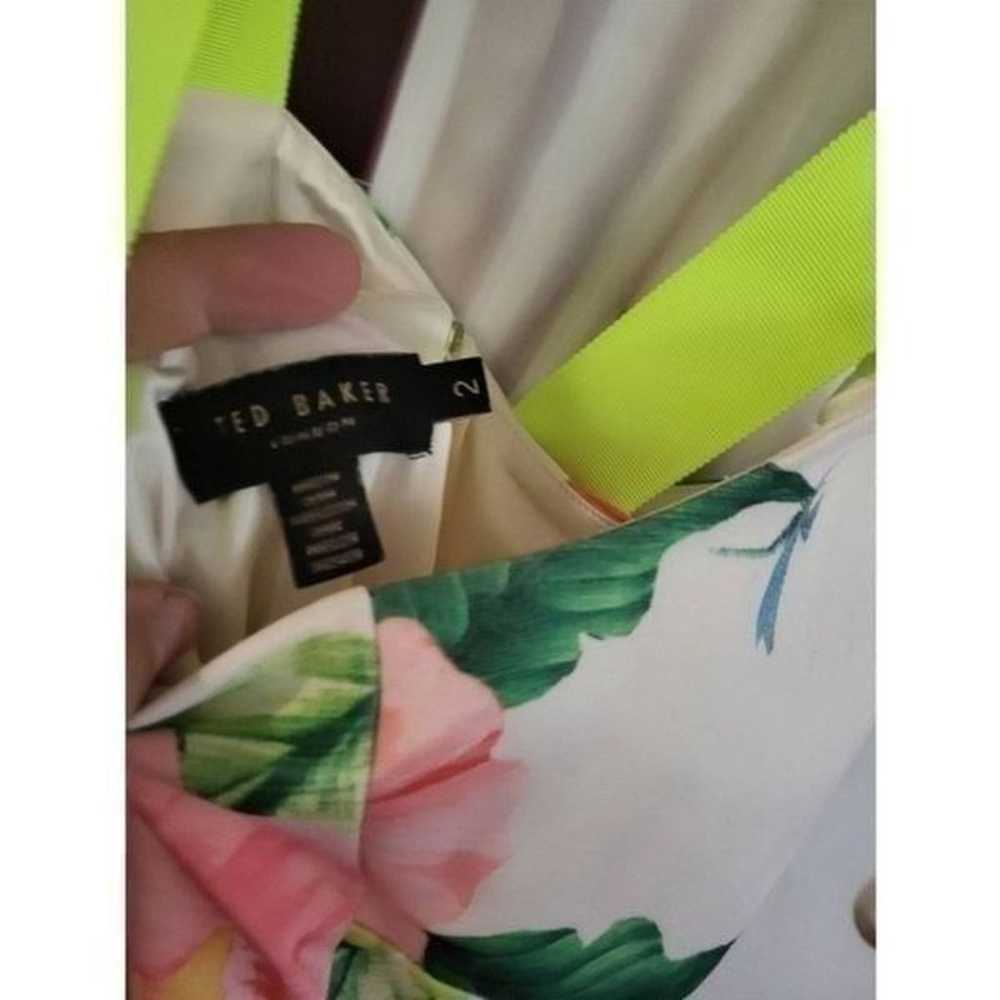 Ted Baker Taylar dress Lazer yellow sz2 - image 3