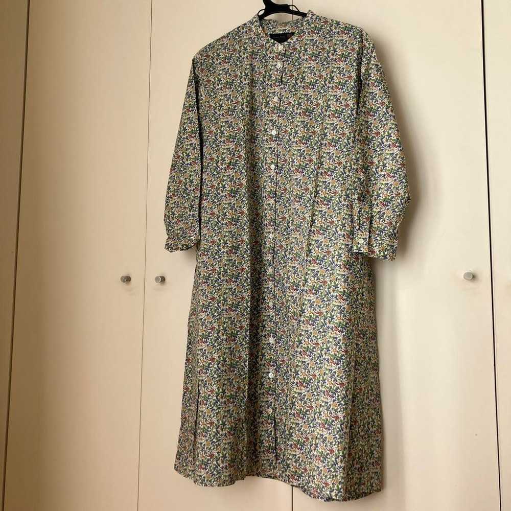 Shower Party Floral Print Long Sleeve Shirt Dress - image 1